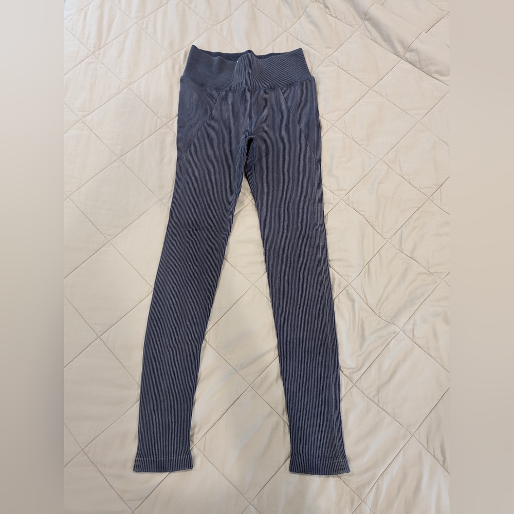 Zella high waist ribbed seamless 7/8 leggings size small